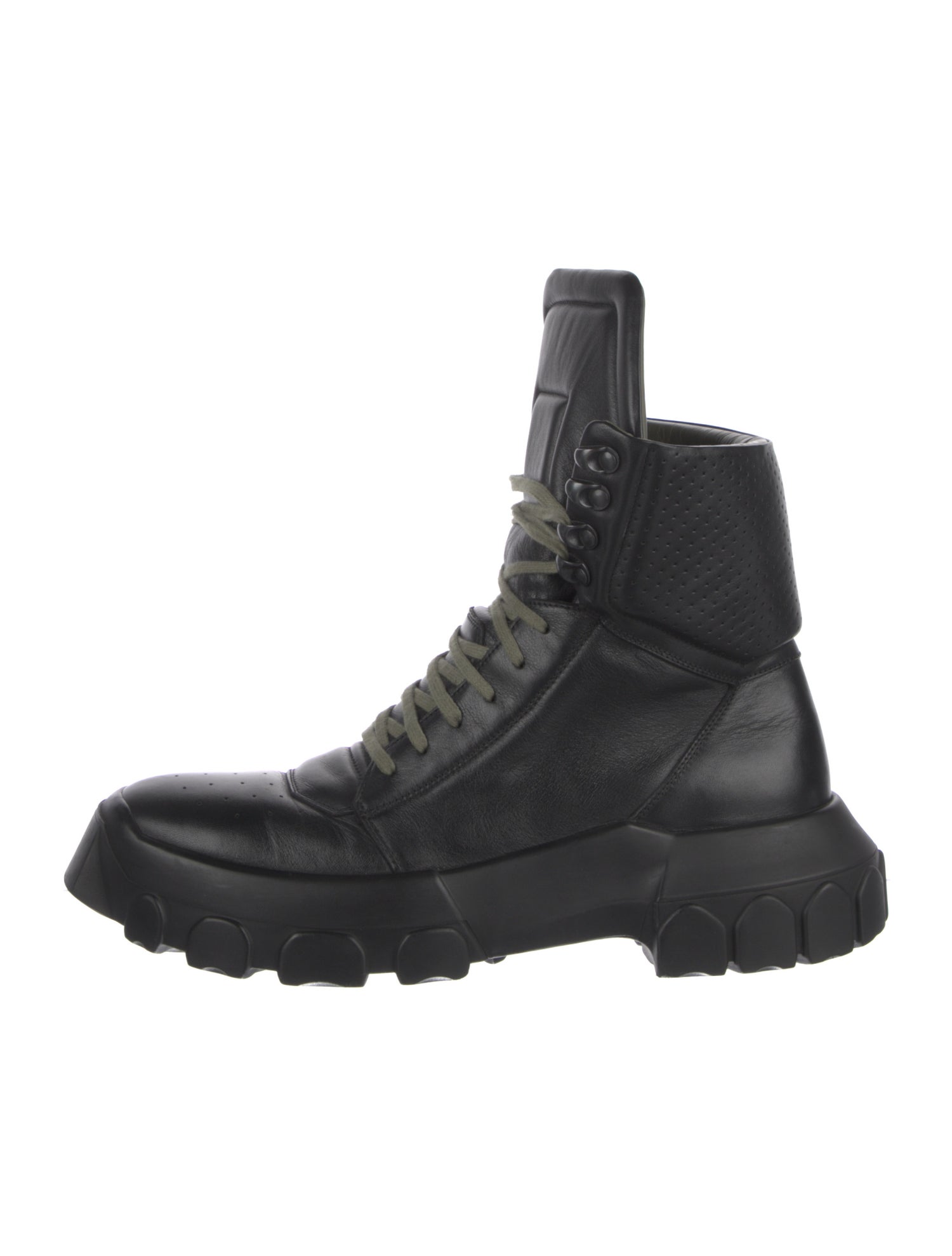 Rick Owens Leather Lace-Up Boots